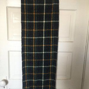 Dark Green Plaid Wrap Around Scarf